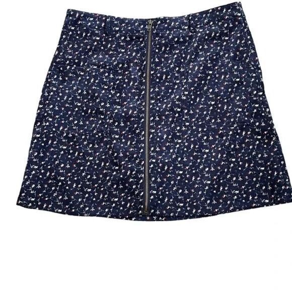 ✨Floral Ditzyprint Thin Wale Corduroy Zipper Mini Skirt✨ - Picture 1 of 8